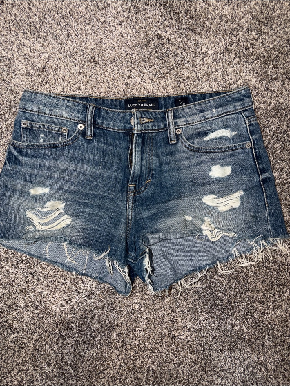 Lucky Brand Blue Distressed Cutoff Denim Shorts